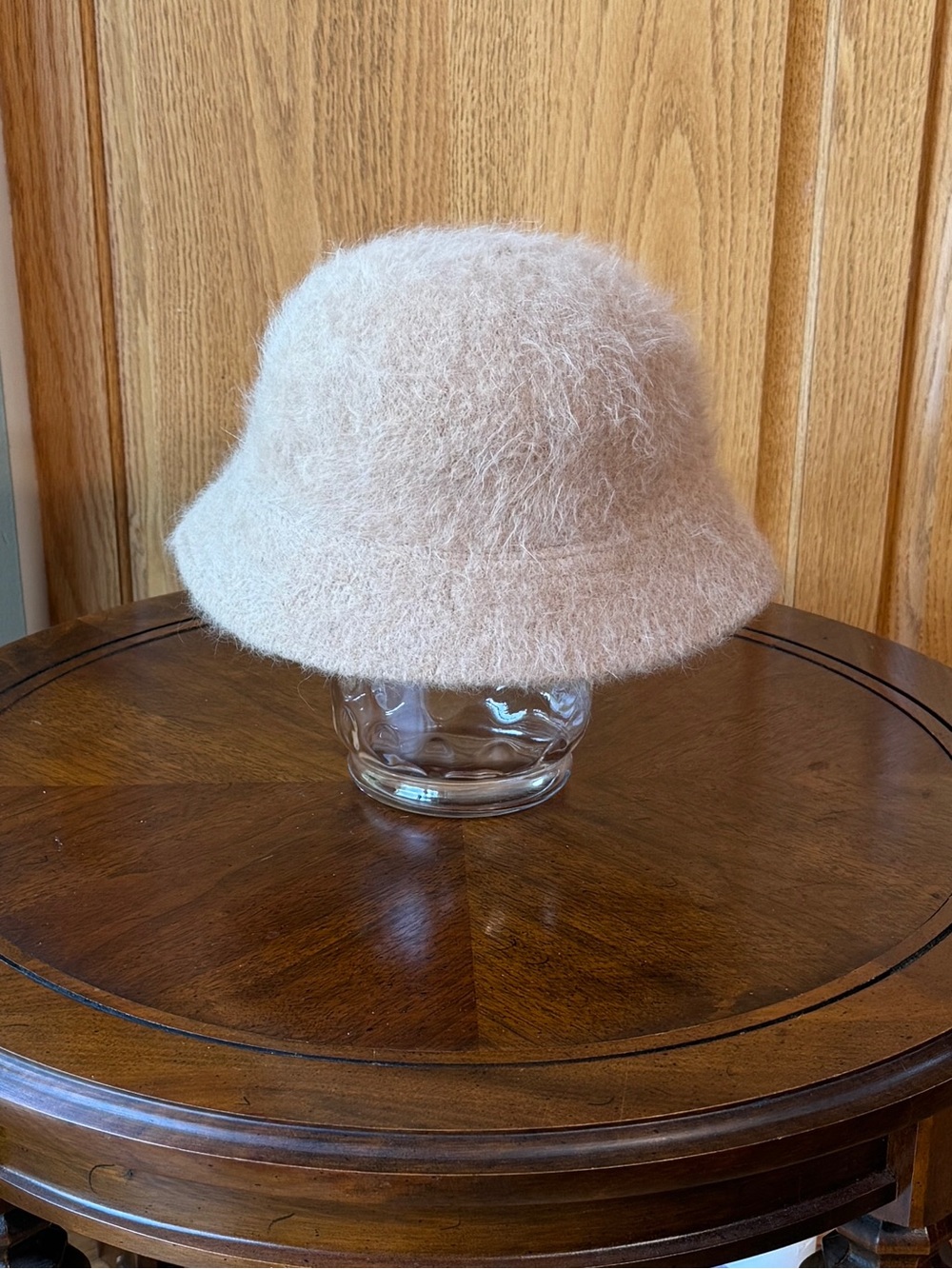 D.N.Y Tan Fuzzy Angora Bucket Hat One Size
